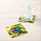 Colorful Iguana Rechteckiger Pappuntersetzer (Vor Ort)