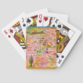 Colorful Illustrated Arizona Map Playing Cards Spielkarten
