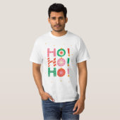Colorful Illustrated Ho-ho-ho Christmas  T-Shirt (Vorne ganz)