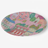 Colorful Illustrated Paper Plates Pappteller (Schrägansicht)