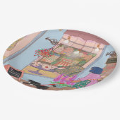 Colorful Illustrated Paper Plates Pappteller (Schrägansicht)