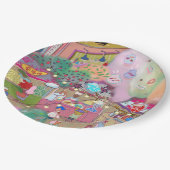Colorful Illustrated Paper Plates Pappteller (Schrägansicht)