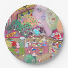 Colorful Illustrated Paper Plates Pappteller