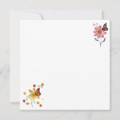 Colorful Impasto Cat, Flowers and Butterflies Karte (Rückseite)