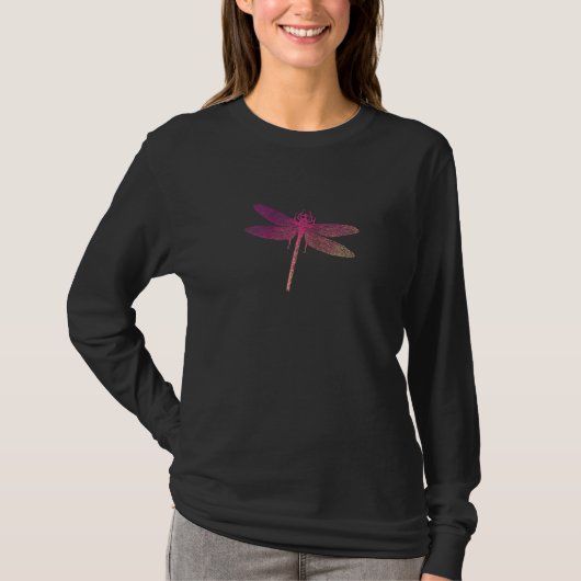 Colorful Insecke Dragonfly Raglan T-Shirt (Vorderseite)