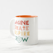 Colorful Inspirational Creativity Artist Mug Zweifarbige Tasse (Vorderseite Links)