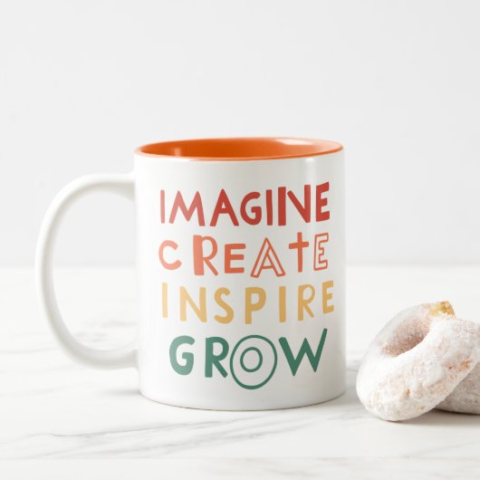 Colorful Inspirational Creativity Artist Mug Zweifarbige Tasse (Mit Donut)