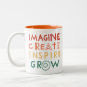 Colorful Inspirational Creativity Artist Mug Zweifarbige Tasse (Links)