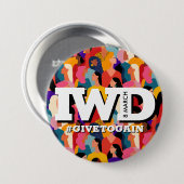 Colorful International Women's Day IWD Button (Vorne & Hinten)