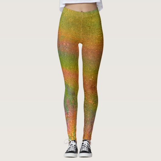 Colorful Iridescent Rainbow Oil Slick Leggings (Vorderseite)