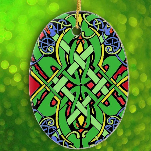 Colorful Irish Celtic Knot Keramikornament