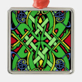 Colorful Irish Celtic Knot Silbernes Ornament (Vorne)