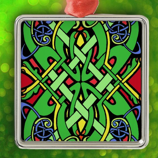 Colorful Irish Celtic Knot Silbernes Ornament