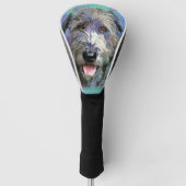 Colorful Irish Wolfhound Artwork Golf Headcover (Vorderseite)