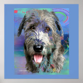 Colorful Irish Wolfhound Artwork Poster (Vorne)
