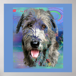 Colorful Irish Wolfhound Artwork Poster