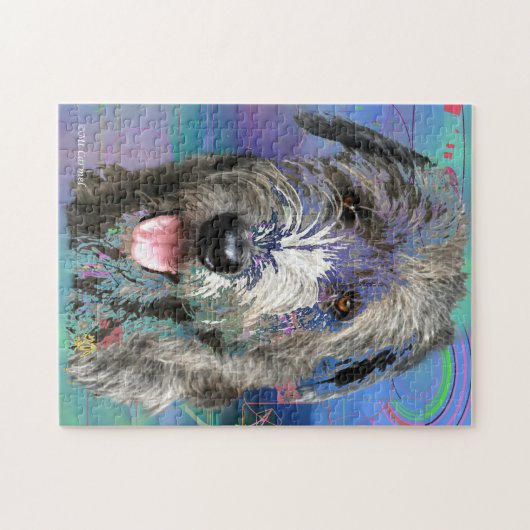 Colorful Irish Wolfhound Artwork Puzzle (Horizontal)