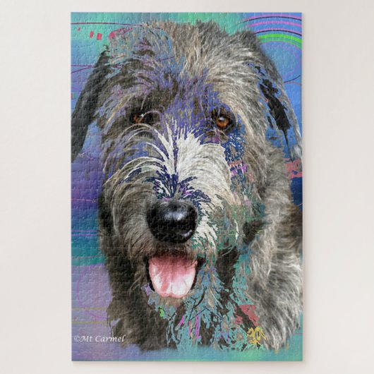 Colorful Irish Wolfhound Artwork Puzzle (Vertikal)