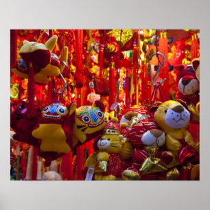 Colorful items for sale in a shop in Hong Kong Poster