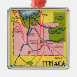 Colorful Ithaca New York Ornament Aus Metall