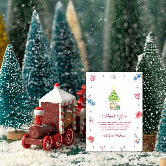 Colorful It's Cold Outside Winter Baby Shower  Dankeskarte