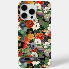 Colorful Japanese Floral Pattern Monogrammed Case-Mate iPhone Hülle