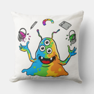 Colorful Jelly Alien Juggling Cute Whimsical Monst Kissen