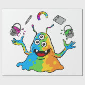 Colorful Jelly Alien Juggling, Wrapping Paper Geschenkpapier (Flach)