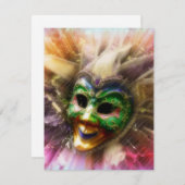 Colorful Jester Einladung (Vorne/Hinten)