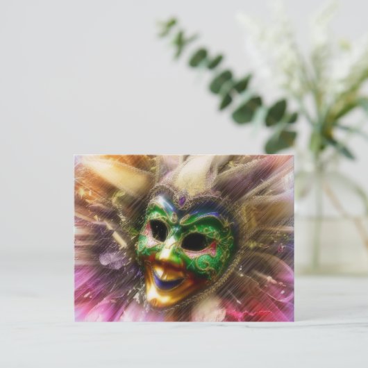 Colorful Jester Postkarte (Stehend Vorderseite)