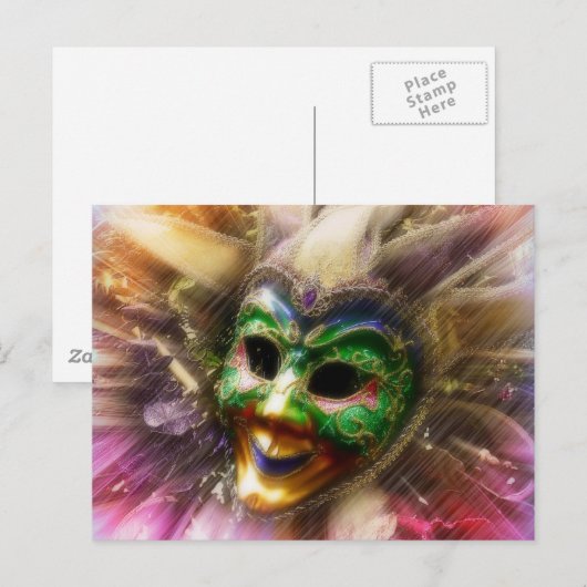 Colorful Jester Postkarte (Vorne/Hinten)