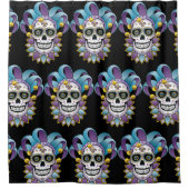 Colorful Jester Skull Duschvorhang (Vorderseite)