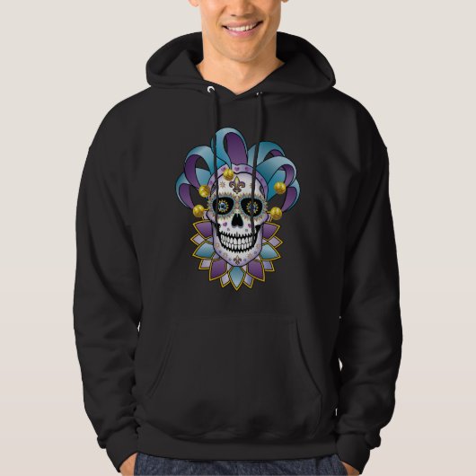 Colorful Jester Skull Hoodie (Vorderseite)