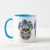 Colorful Jester Skull Tasse (Links)