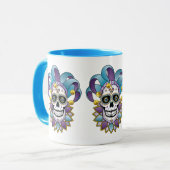 Colorful Jester Skull Tasse (Vorderseite Links)