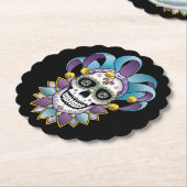 Colorful Jester Skull Untersetzer (angewinkelt)
