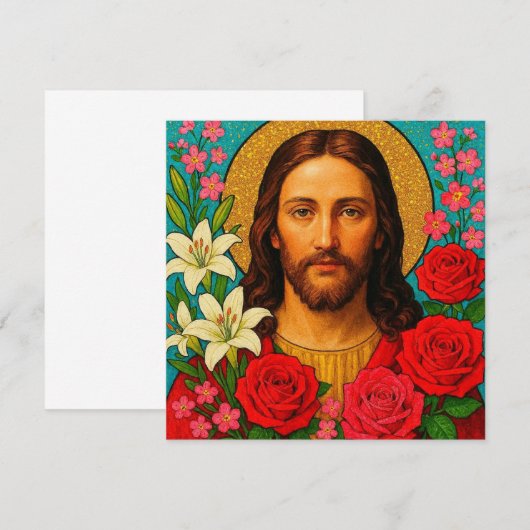 Colorful Jesus Greeting Card. (Vorne/Hinten)