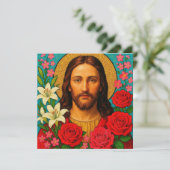 Colorful Jesus Greeting Card. (Stehend Vorderseite)