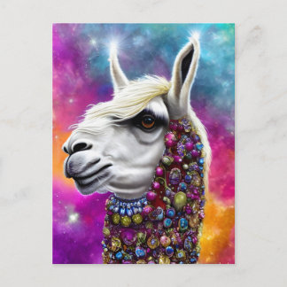 Colorful Jewele Llama Postcard Postkarte