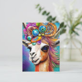 Colorful Jewele Llama Postkarte (Stehend Vorderseite)