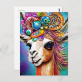 Colorful Jewele Llama Postkarte (Vorne/Hinten)