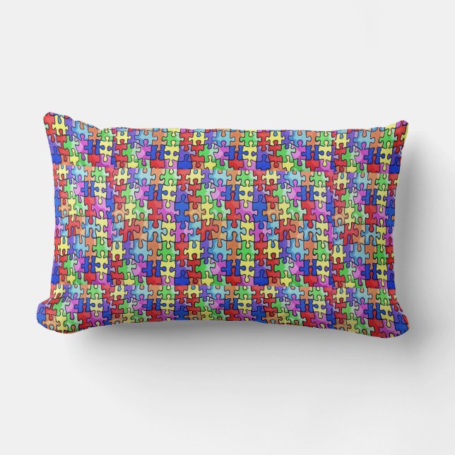 Colorful Jigsaw Puzzle Pattern Lendenkissen (Vorderseite)
