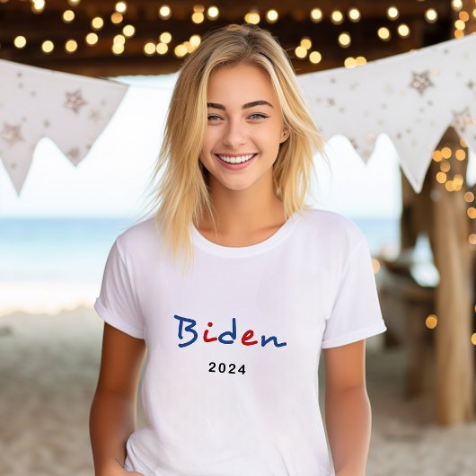 Colorful Joe Biden 2024 Skripttext T-Shirt