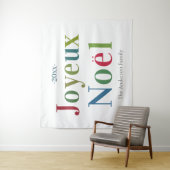 Colorful Joyeux Weihnachten Französisch Weihnachte Wandteppich (Beispiel)