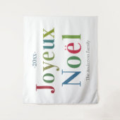 Colorful Joyeux Weihnachten Französisch Weihnachte Wandteppich (Vorderseite)