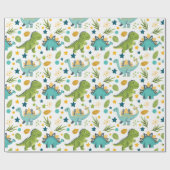 Colorful Jurassic T Rex Dinosaur Geschenkpapier (Flach)