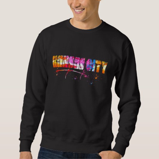 Colorful Kansas City Lettering Watercolor Kansas Sweatshirt (Vorderseite)