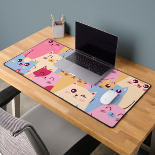Colorful Kawaii Cat Desk Mat Schreibtischunterlage