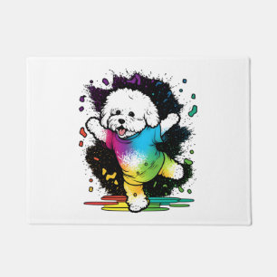 Colorful Kawaii Dancing Bichon Fußmatte