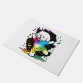 Colorful Kawaii Dancing Bichon Fußmatte (Schrägansicht)